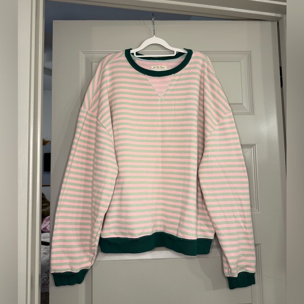 We The Free Pink and Green Striped Top